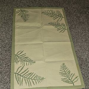 Yankee Candle Green Fern Pattern Tablecloth Runner Cottagecore